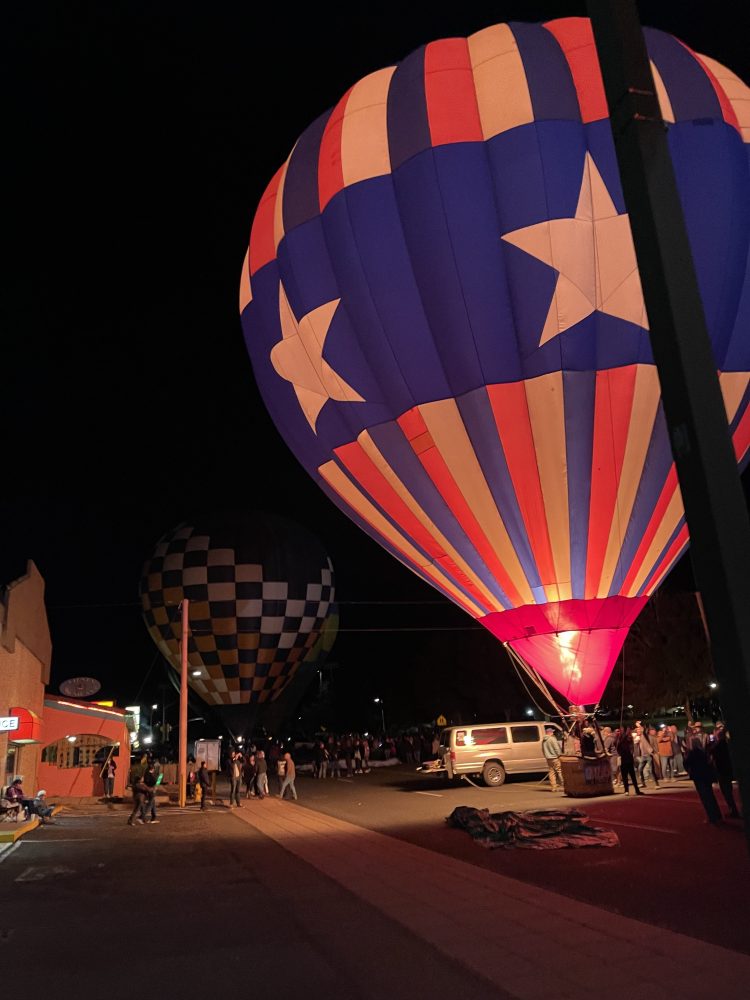 a large balloon in the sky