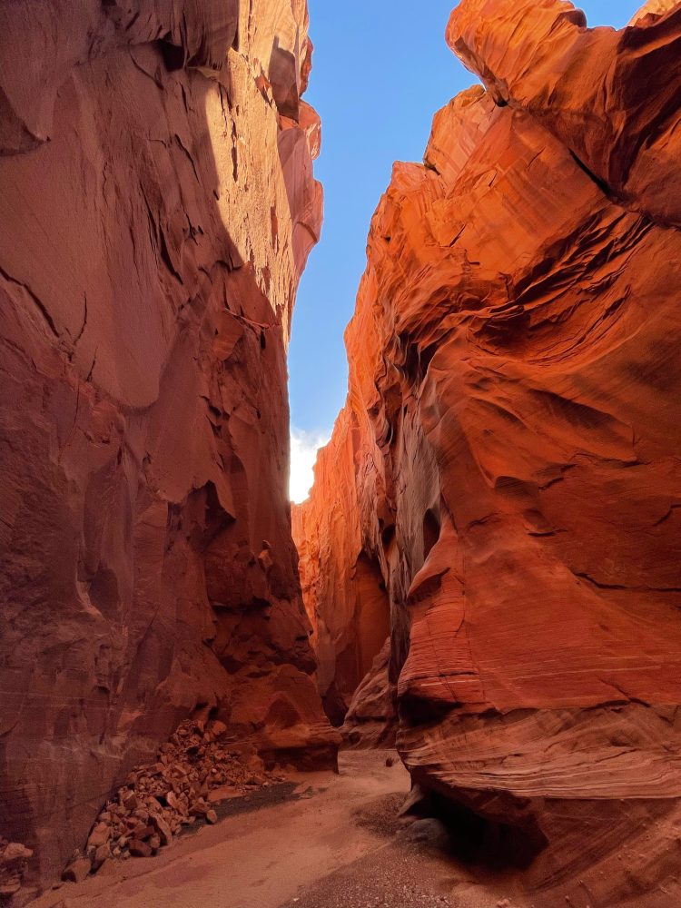 a canyon with a mountain in the background